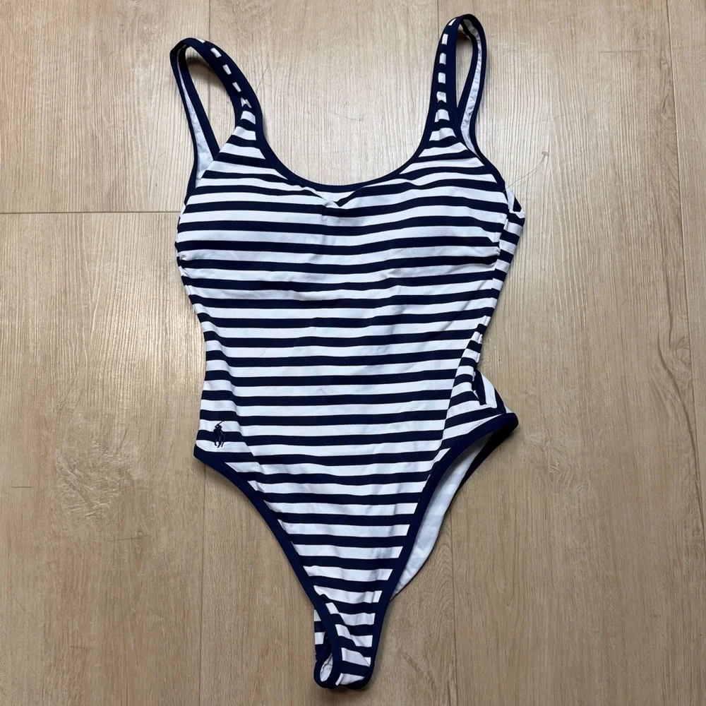 Polo Ralph Lauren Stripe Scoop One-Piece Swimsuit